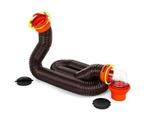 Camco Camper/RV RhinoFLEX Sewer Hose Kit with 15' Hose and Swivel Fittings