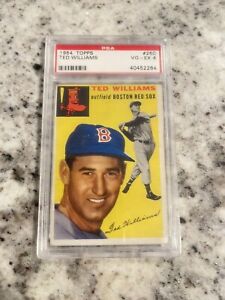 1954 TOPPS PSA 4 TED WILLIAMS #250 NICE LOOKING CARD SHARP!!