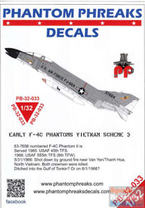 PPD32033 1:32 Phantom Phreaks Decals - Early F-4C Phantom II Vietnam Scheme 3