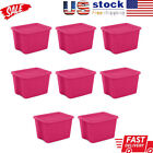 18 Gallon Storage Tote Box Plastic Secure Stacking Sorting Clothing Toys Set 8