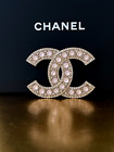 Light Pink Pearl Stones Chanel Brooch CC logo