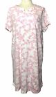 KAREN NEUBURGER Nightgown Pink White Floral Cotton Blend  Size L NWT