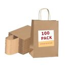 New Listing100 Pack Kraft Paper Bags with Handles 100 Count (Pack of 1) Brown