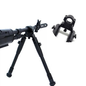 8''-10'' Adjustable Height Foldable Clamp-on Bipod for Rifle Round Barrel Mount