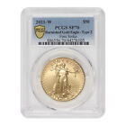 2021-W $50 Burnished Gold Eagle Type 2 PCGS SP70 First Strike Blue Label Coin