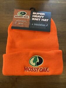Mossy Oak Super Heavy Knit Hat Insulated Hunting Beanie Fluorescent Orange