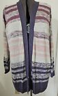 Torrid Open Front Cardigan Size 5X Pink Blue Gray Striped