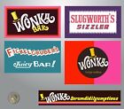 Willy Wonka and the Chocolate Factory Candy Bar Wrapper Sticker Variety Pack