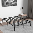 Bed Frame Queen Size with Heavy Duty Steel Slat, High Platform Metal Bed Frames,