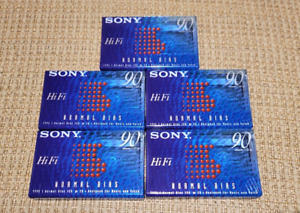 New Sealed (Lot of 5) Sony C-90HFB HiFi 90 Min Normal Bias Type 1 Cassette Tape