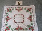 VTG Rectangular Christmas Tablecloth w/ Poinsettias /Holly/Red Candles/Bells