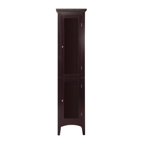 Bathroom Cabinet Floor Standing Tall Unit Freestanding Linen Storage Brown