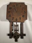 Antique 1920's Arts & Crafts Wooden Wood Mission Style Wall Clock