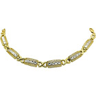 14k Solid Yellow & White Gold Diamond Cut Fancy Link Woman Bracelet 10 grams