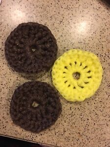 Crochet Nylon Net Dish Scrubbies Pot Scrubbers & Kitchen Scrubby Handmade