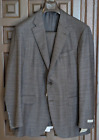 CANALI Kei Wool Blend Woven Grey Textured Suit, Size 48 L (58  EU)