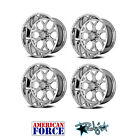 (4) 20x10 American Force Polished SS8 Shield Wheels For Chevy GMC Ford Dodge