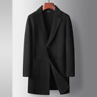 Men's Long Jackets Cashmere Trench Coat Business Formal Double-sided Wool Coats