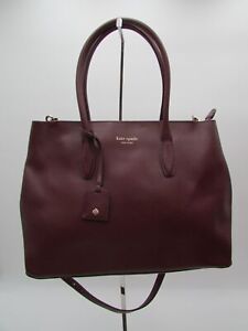 Kate Spade Eva Cherrywood Double Faced Leather Satchel Handbag Purse