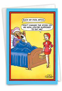 1 Funny Birthday Card with Envelope - Little Red Riding Hood 4708