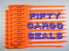 HIGH-VISIBILITY DAYGLO-ORANGE CARGO SECURITY SEALS == ALL THE RIGHT FEATURES