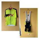 ekoi sunlight cycling jersey L + bib shorts XL neon