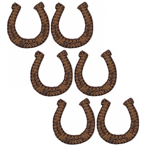 Brown Horseshoe Applique Patch - Horse Cowboy Western Badge 1