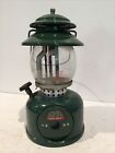 Vintage 1962 green Coleman 5120 LP gas lantern  single mantel Pyrex bubble glass