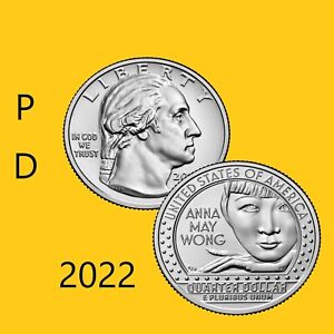 2022 P D  (2 Coins)  American Women Quarters - Anna May Wong (BU)