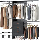 60'' Walk In Closet Organizer Closet System Clothing Rack with 3 Fabric Drawers