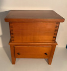 VINTAGE 1900's PINE MINIATURE SUGAR or BLANKET CHEST Dovetailed w/ Hinged Lid