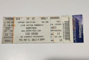 New ListingRammstein Concert Ticket Stub