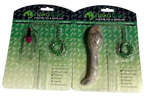 Neko Flies Interchangeable Cat Wand Toy. Mouse and Spider  - 2 pack