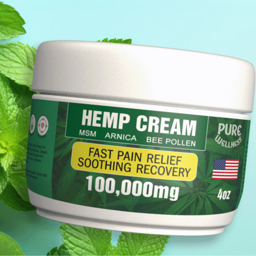 Hemp Oil Pain Cream, POWERFUL Relief, Arnica, MSM, USDA Organic Made in USA