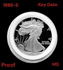 1986-S AMERICAN SILVER EAGLE COIN .999 SILVER PROOF KEY DATE MS