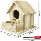 DIY Outdoor Wooden Bird Feeding Build House Window Feeder Birdhouse Protector