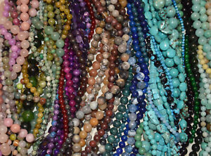 Large-Huge Lot Jewelry Making Beads NEW:QUALITY, MOSTLY STONE,  (FULL) STRANDS