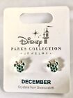 Disney Park Minnie Icon Birthstone Swarovski Crystal Earrings DECEMBER NOC