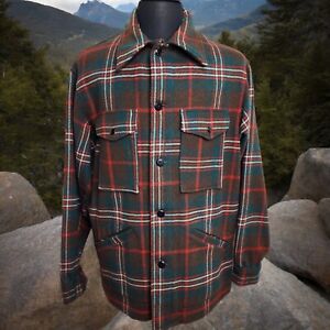 Vintage PENDLETON Mackinaw Cruiser Wool Plaid Jacket Jac Mens MED Coat USA Made