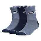 NEW 3 Pairs ADIDAS blue Men's Cushioned HIGH QUARTER Socks Shoe Size 6-12