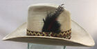 The Duke Collection Tan Leather Cowboy Hat Vintage Western Small 6 3/4 To 6 7/8