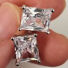 8CT Created White Sapphire Stud Earrings In Sterling Sliver