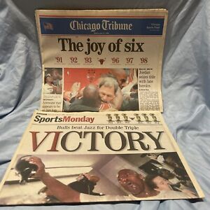Chicago Bulls 6 X Championship Original New Paper Chicago Tribune