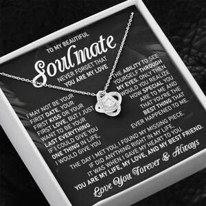 To My Soulmate Love Knot Necklace, Soulmate Gift, Soulmate Jewelry Anniversary