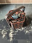Antique Chinese Stackable Floral Wedding Basket Hand Painted Lacquer Box