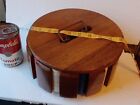 Vintage Wood Poker Chip Caddy Spinning Caddy & Poker Chips Included Brookstone