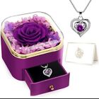 Mothers Day Gifts Preserved Real Rose with Necklace For Her Women Girlfriend Mom