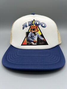 Akoo Mens Snap Back Adjustable Trucker Hat, Lemon Meringue/Blue O/S