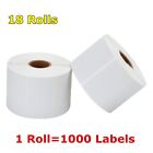 18 Rolls 2.25x1.25 Direct Thermal Barcode Labels - 1000/Roll Zebra LP2824 LP2844