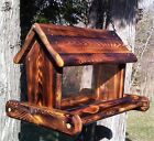 Rustic Beautiful large handmade hanging cedar wood square bird feeder, TBNUP #1B
